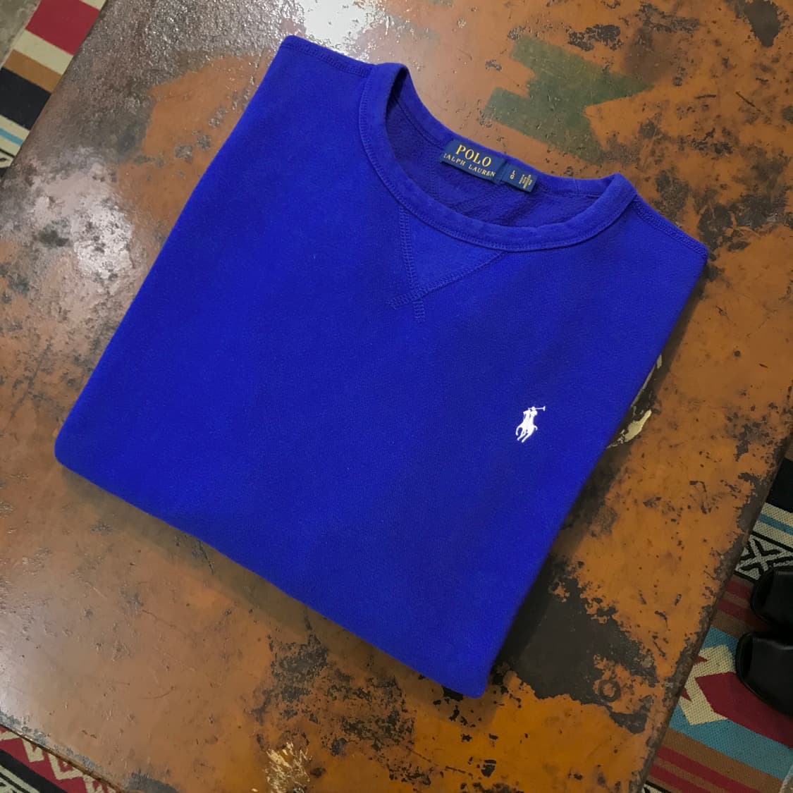 폴로랄프로렌 블루 기모 스웨트셔츠 맨투맨 남성 110 사이즈  상품이미지1