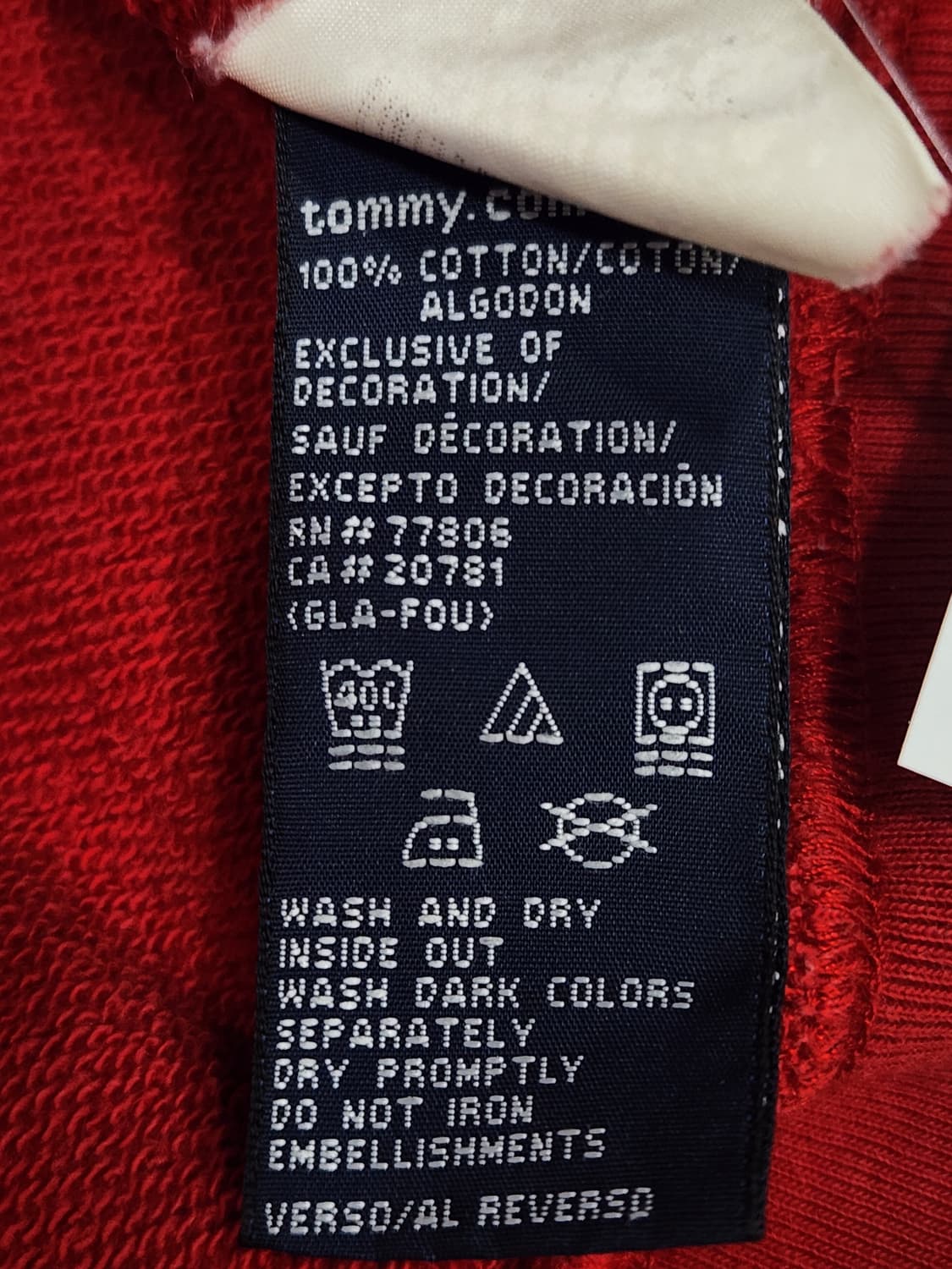 타미힐피거 레드 빅로고 후드티 L 상품이미지5