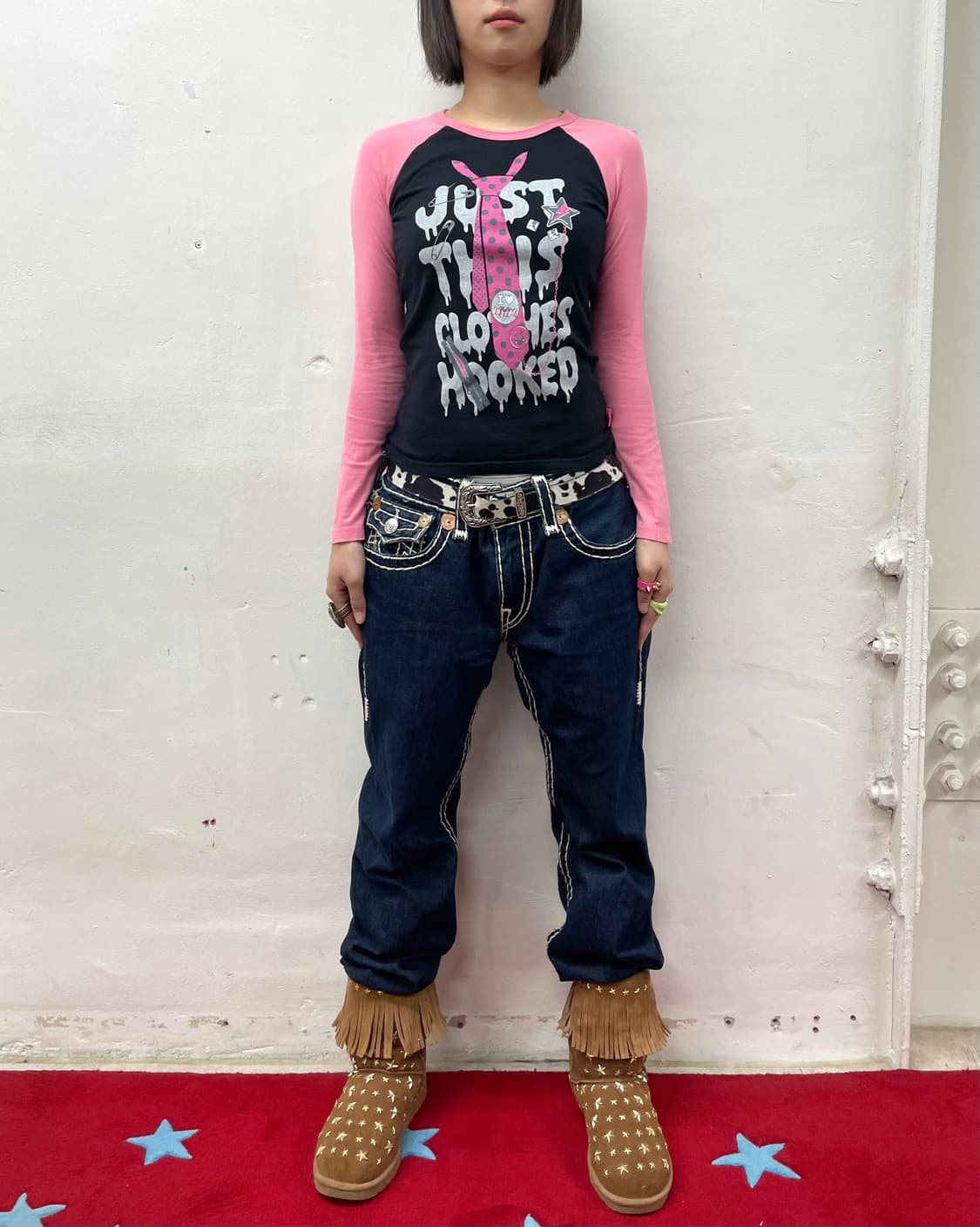 Pink dot tie blood pink long sleeve 상품이미지6