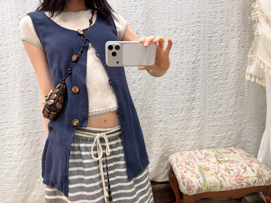 navy&oak knit vest 상품이미지1