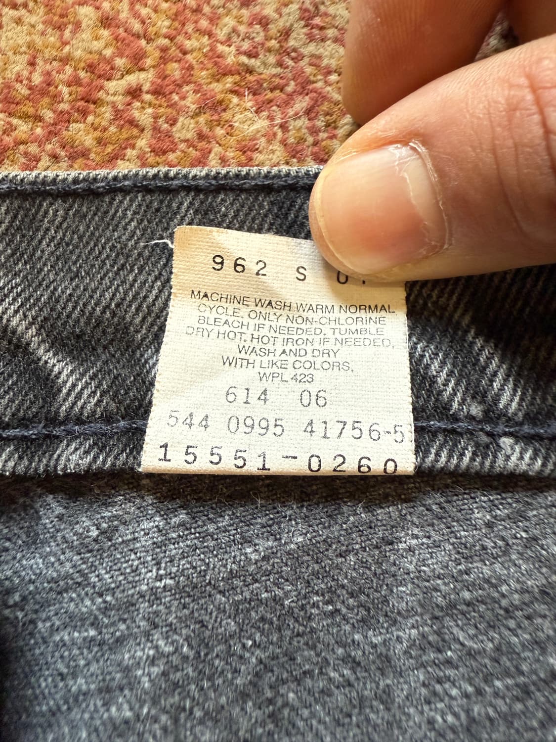 Levis 90년대 테이퍼드 블랙진 데님 페인팅 디자인 팬츠 상품이미지9