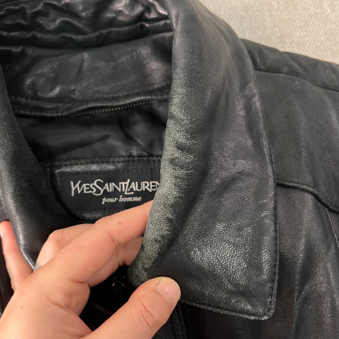 100 입생로랑 90s 램스킨 봄버 자켓 상품이미지3