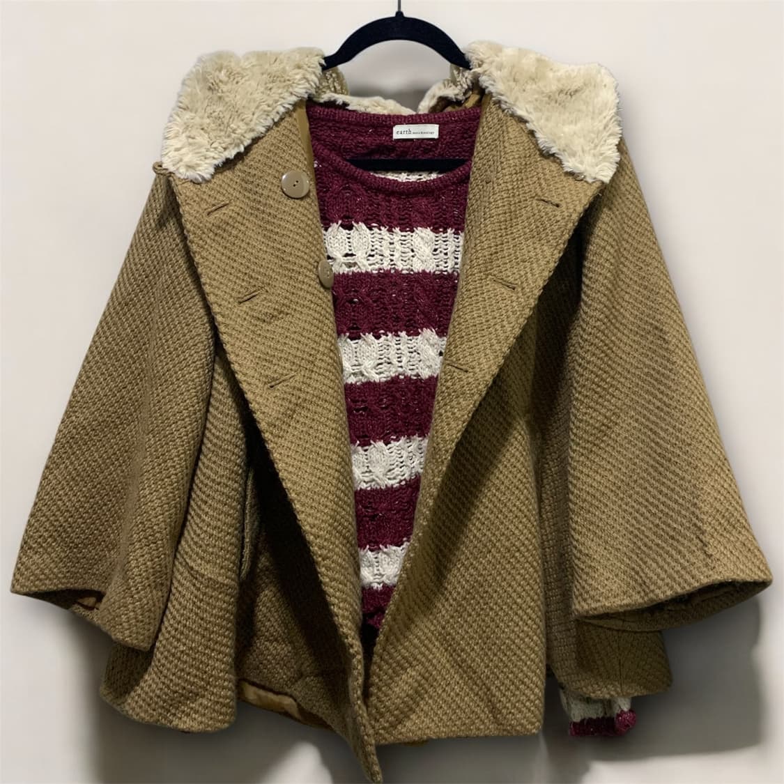 일본 로리스팜 퍼 트리밍 숏 코트 갸루 하구미 상품이미지2