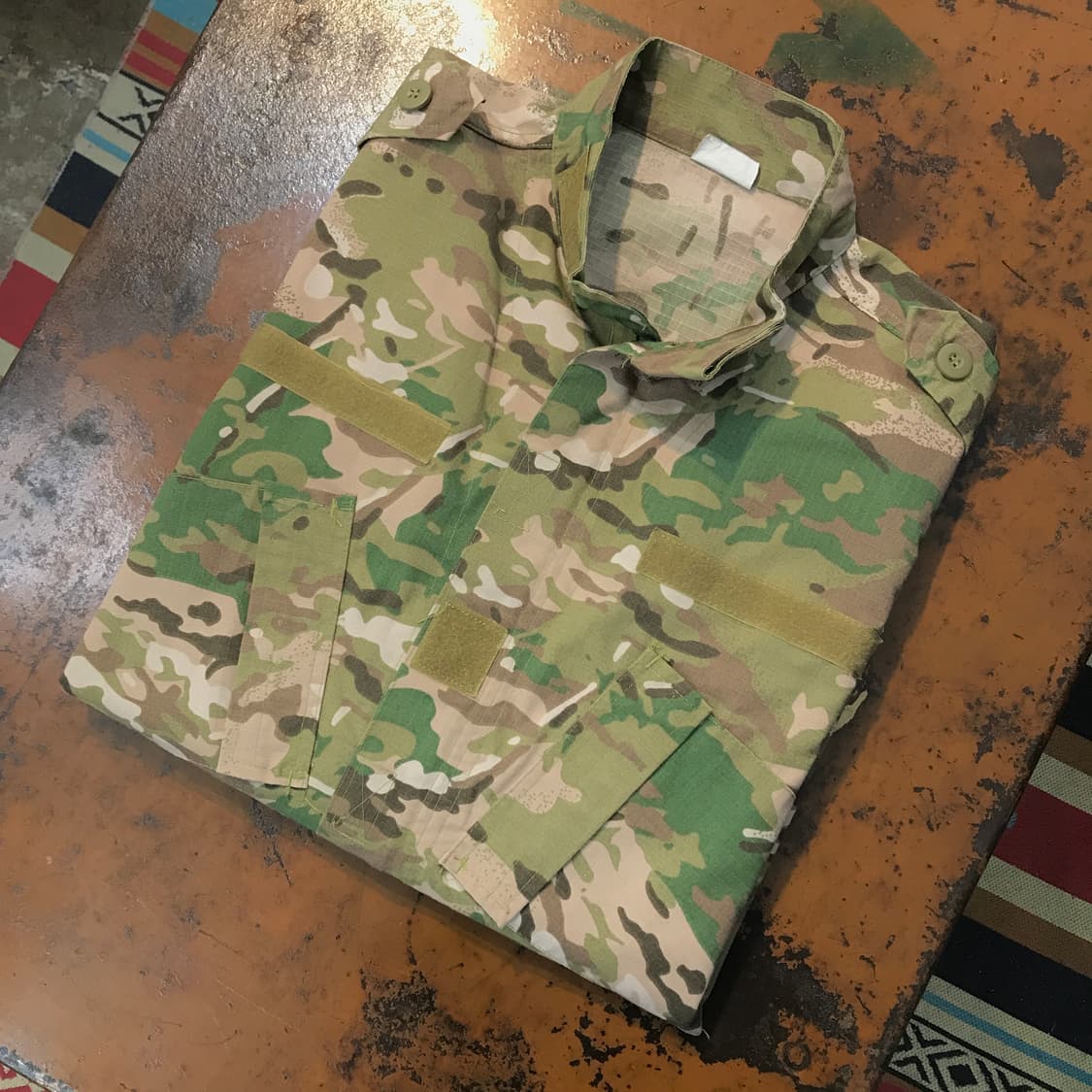 밀리터리 빈티지 카모플라쥬 투웨이 집업 립스탑 자켓 남성 110 사이즈 상품이미지1