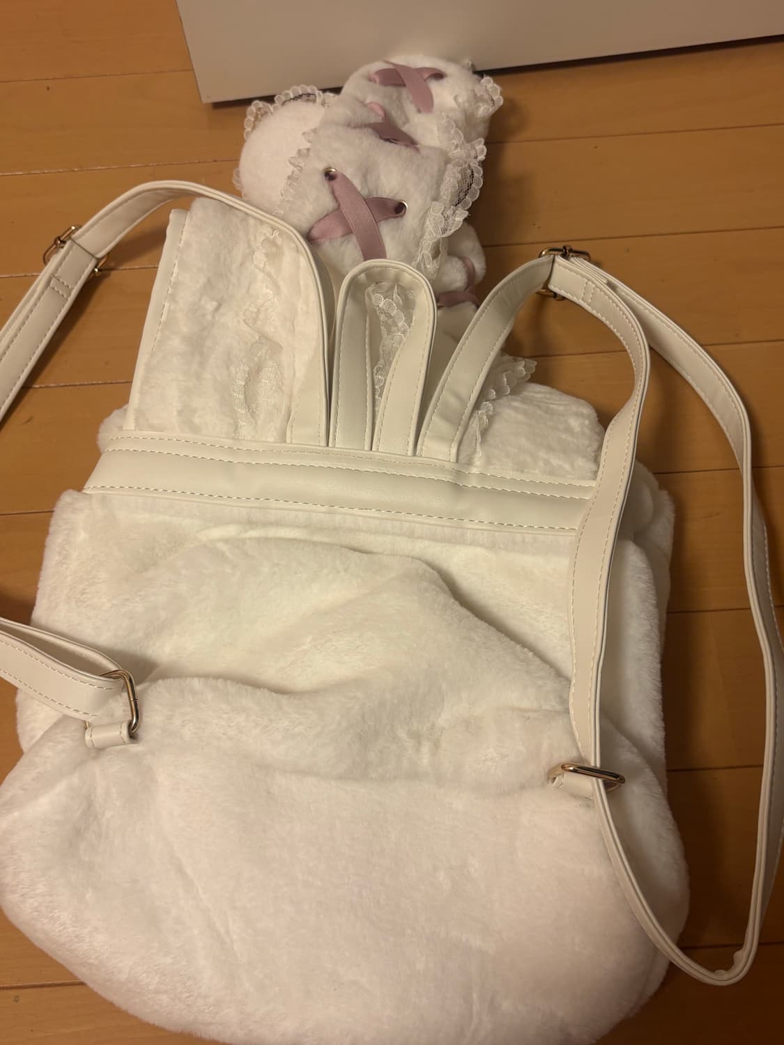 Noemi 토끼 귀 퍼 백팩 히메갸루 양산형 로리타 일본 빈티지 상품이미지2