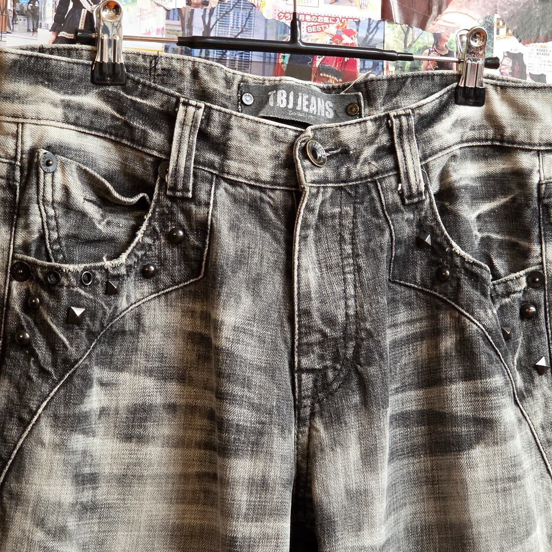 빈티지 펑크 타이다이 워싱 스터드 팬츠 상품이미지3