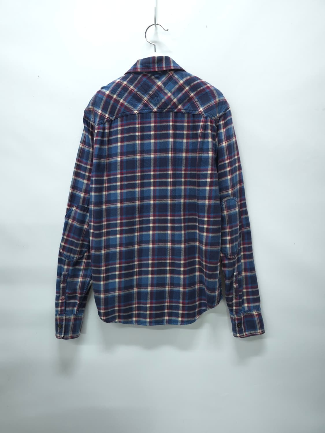 힐피거 데님 남성 블루 레드 체크 플란넬 셔츠 상품이미지9