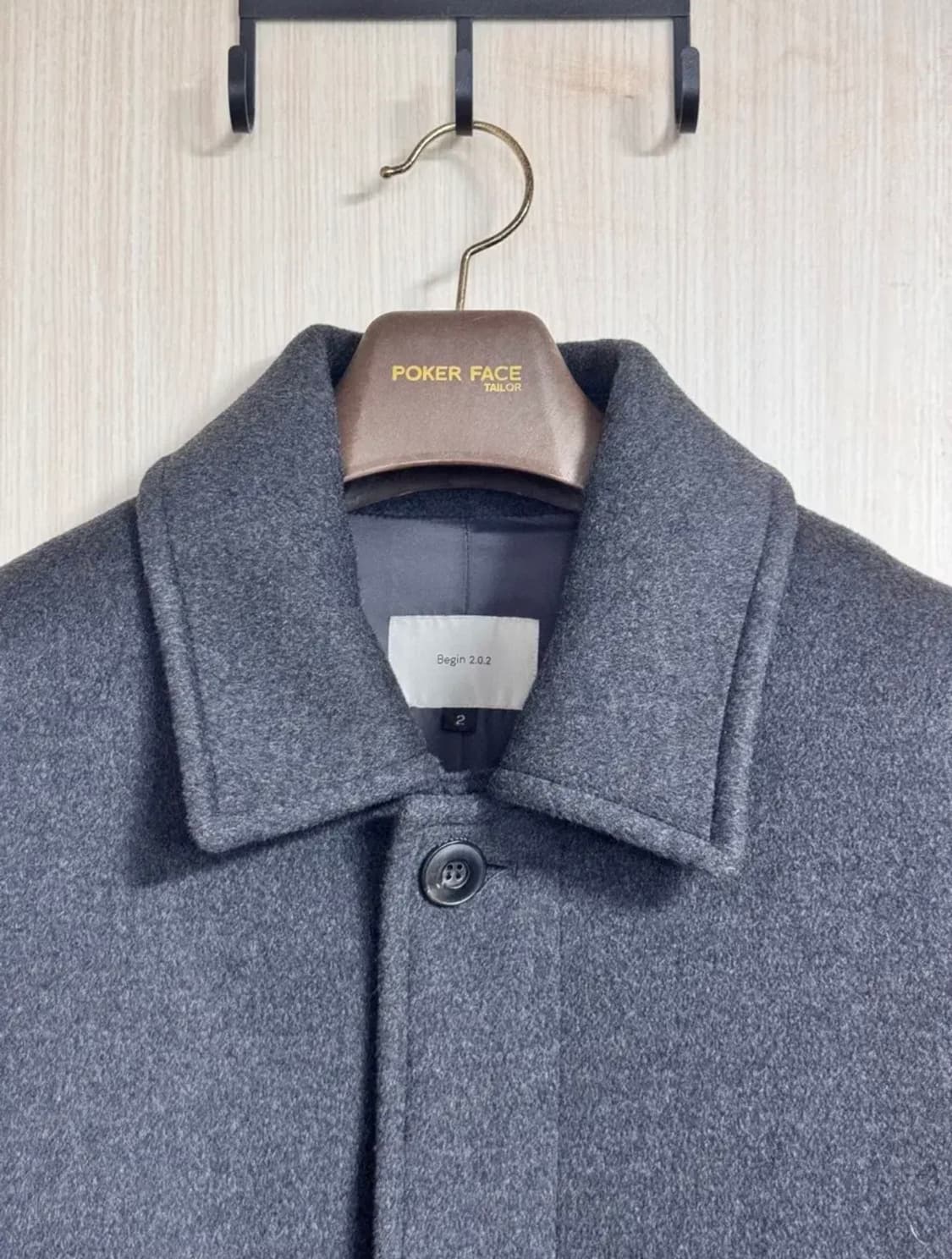 비긴202 프렌치 슬리브 발마칸 코트 차콜 2사이즈 판매 상품이미지2