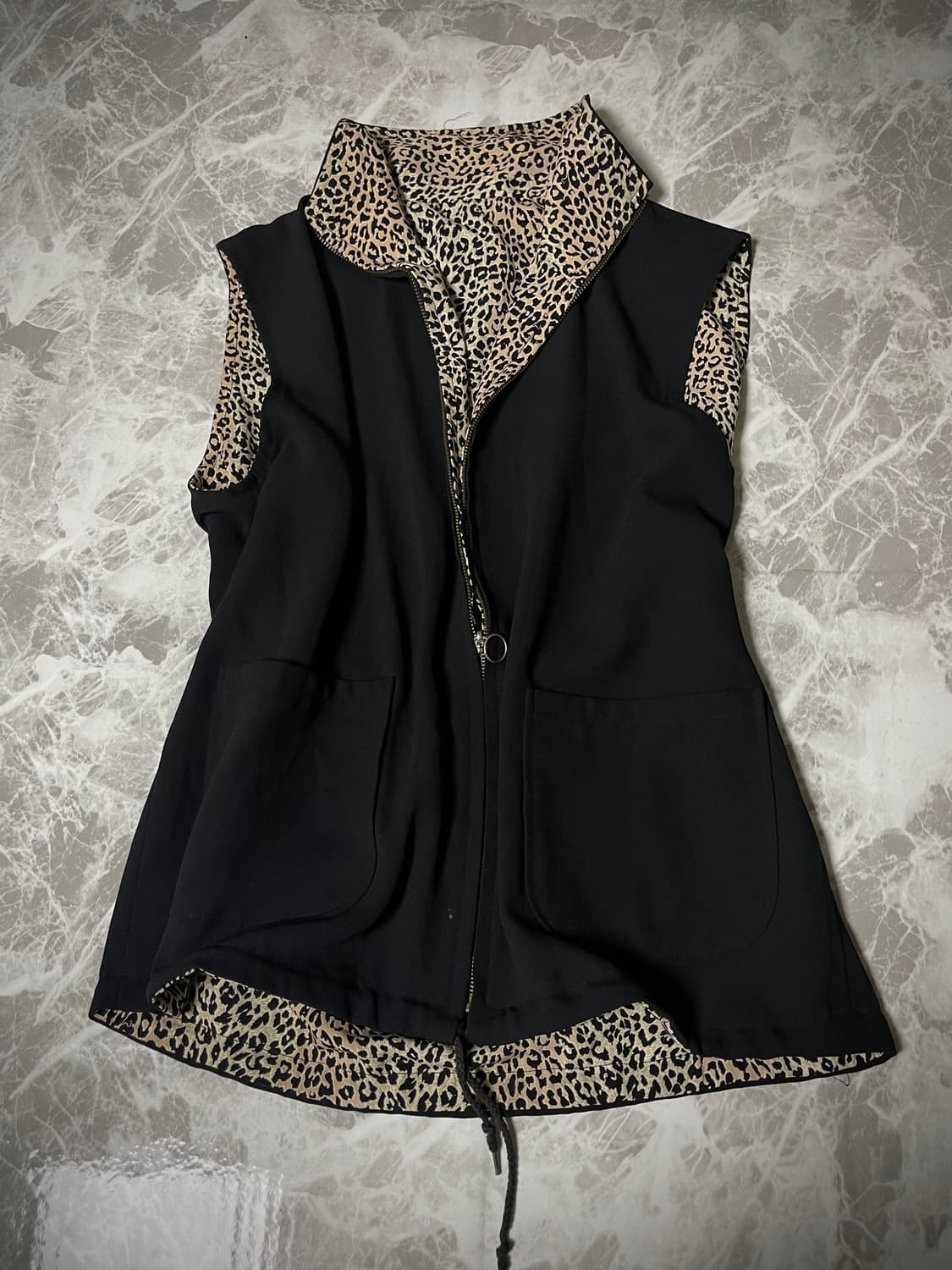 (Unknown)leopard zip up sleeveless top 상품이미지1