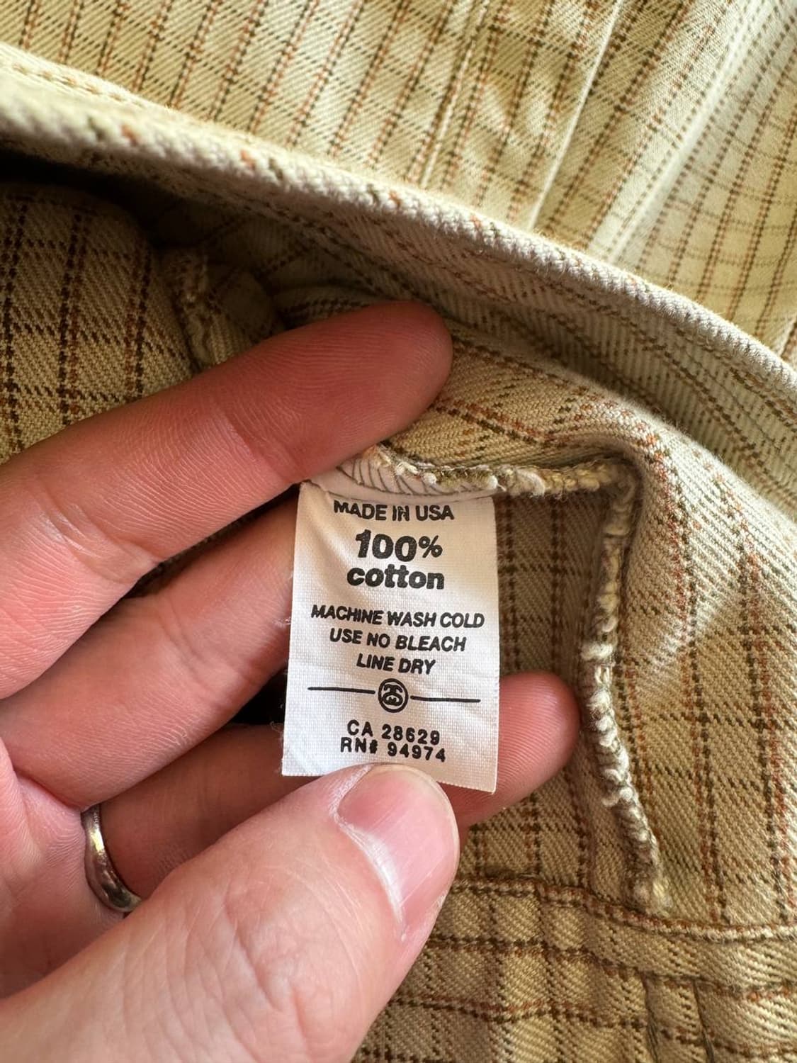 90-00s Stussy square checked work jacket 상품이미지5