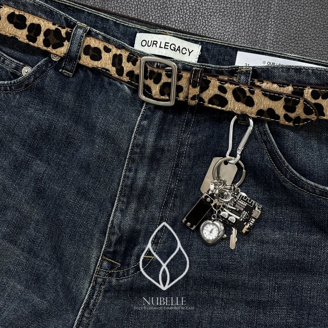 🌗 Leopard hair belt / 호피 레오파드 송치털 호피 벨트 상품이미지1