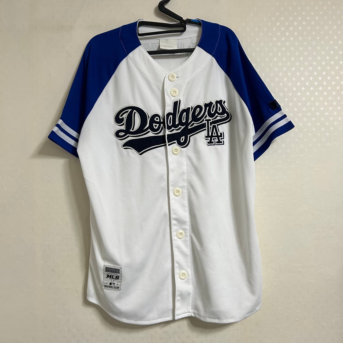MLB LA 다저스 반팔 유니폼 티셔츠 자켓 화이트 블루 L 100  상품이미지4