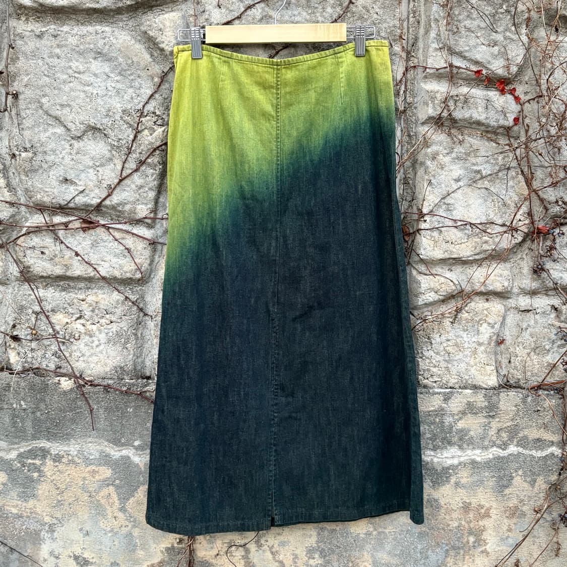 빈티지 롱스커트 청치마 데님 나염 그라데이션 상품이미지2