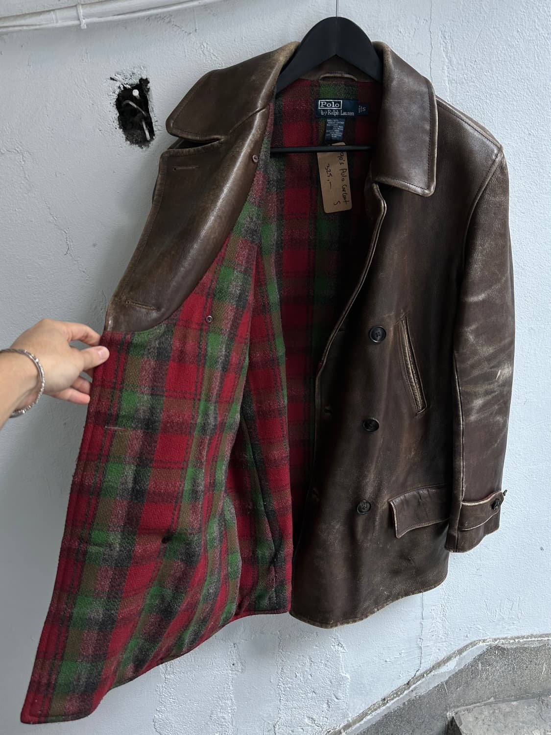 90's 빈티지 폴로 레더 카코트 폴로 블루택 레더자켓 상품이미지8