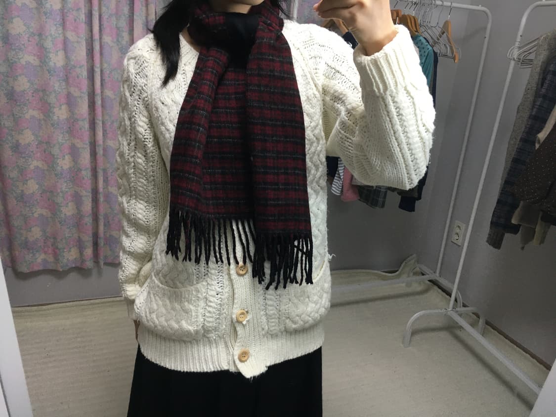 레드 블랙 체크 머플러 상품이미지9