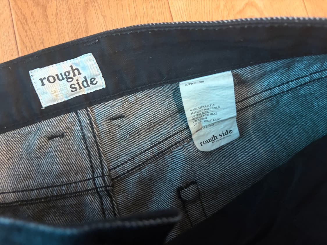 (2)러프사이드 드레이프 데님 블랙 상품이미지3