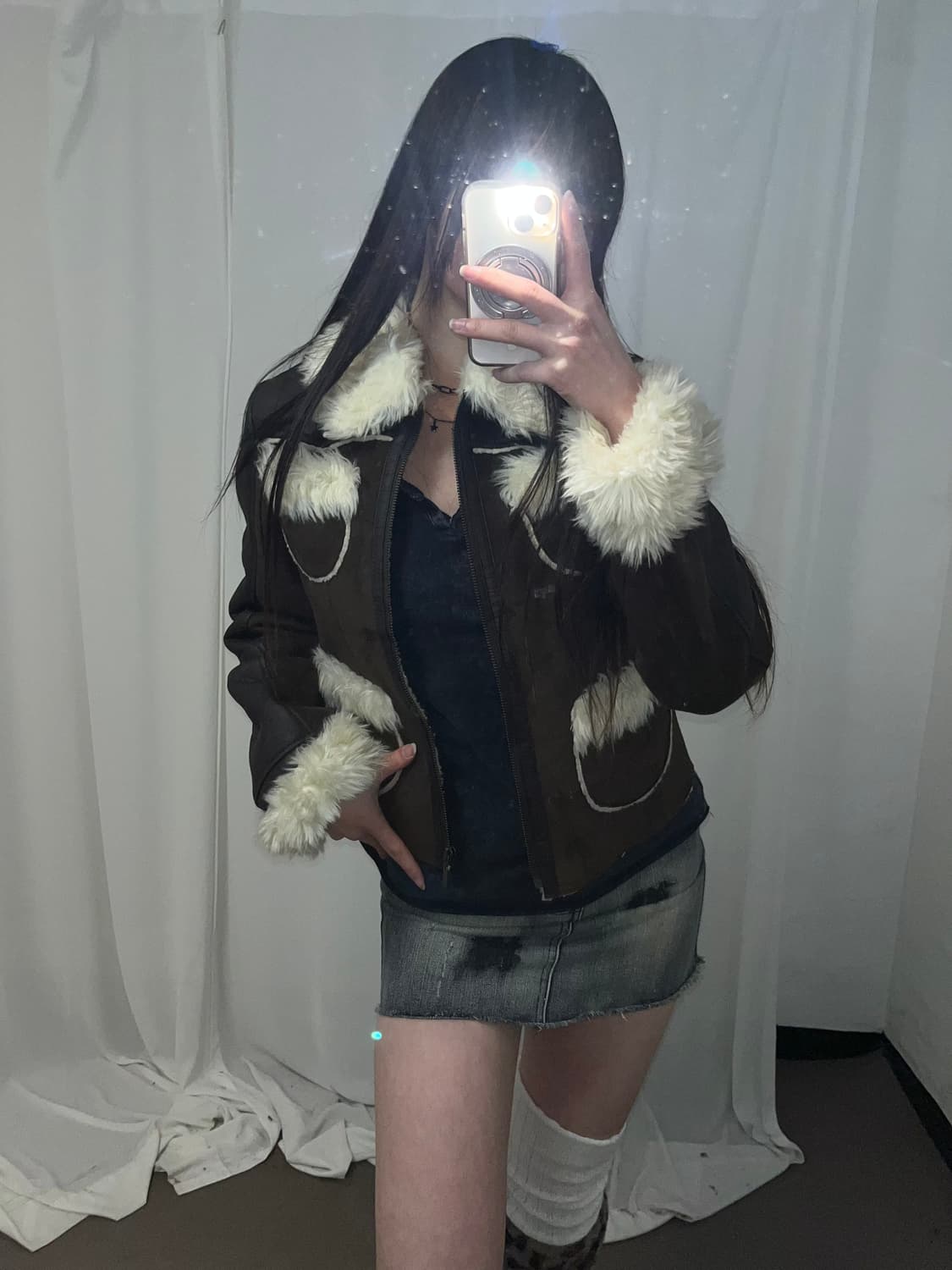 Vondutch 브라운 무스탕 상품이미지5