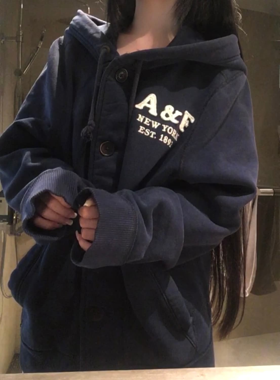 아베크롬비 네이비 후드 집업 핀터레스트 핀터깔 y2K 점퍼 상품이미지4