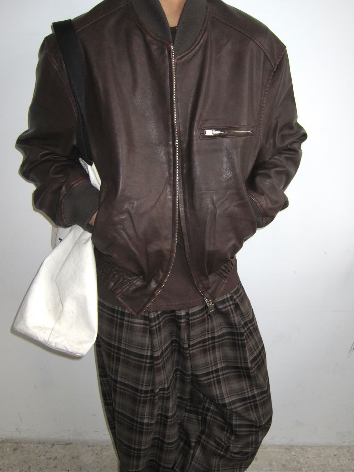 리이리 vintage leather ma-1 블랙 상품이미지1