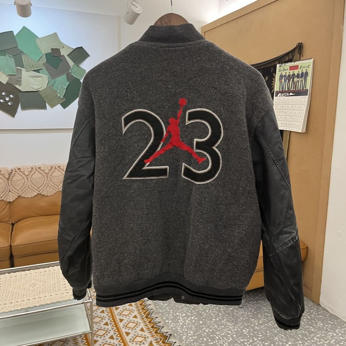 나이키 조던 희귀 올드스쿨 레트로 소가죽 바시티 자켓 100 C10870 상품이미지4