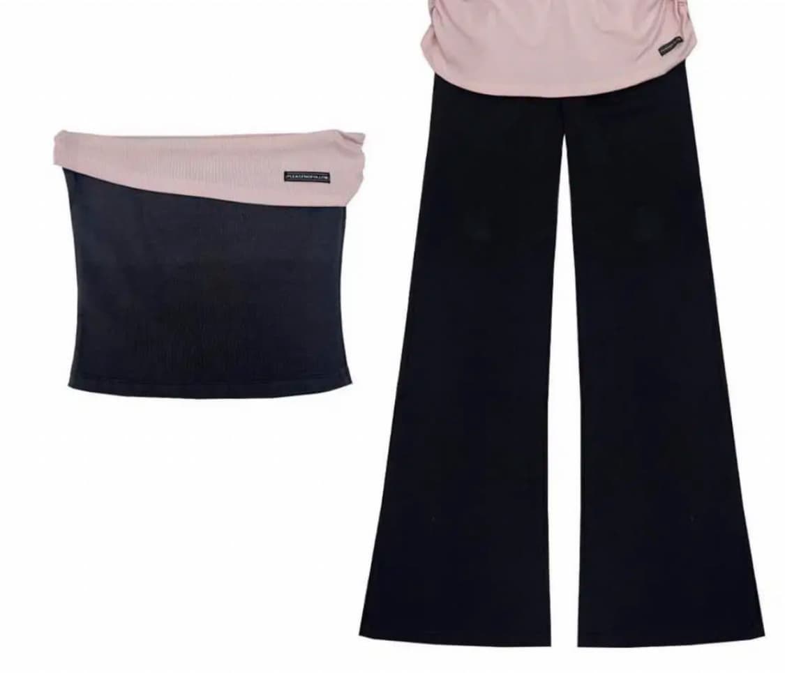 플리즈노팔로우 유나 레깅스 핑크 차콜 상품이미지1