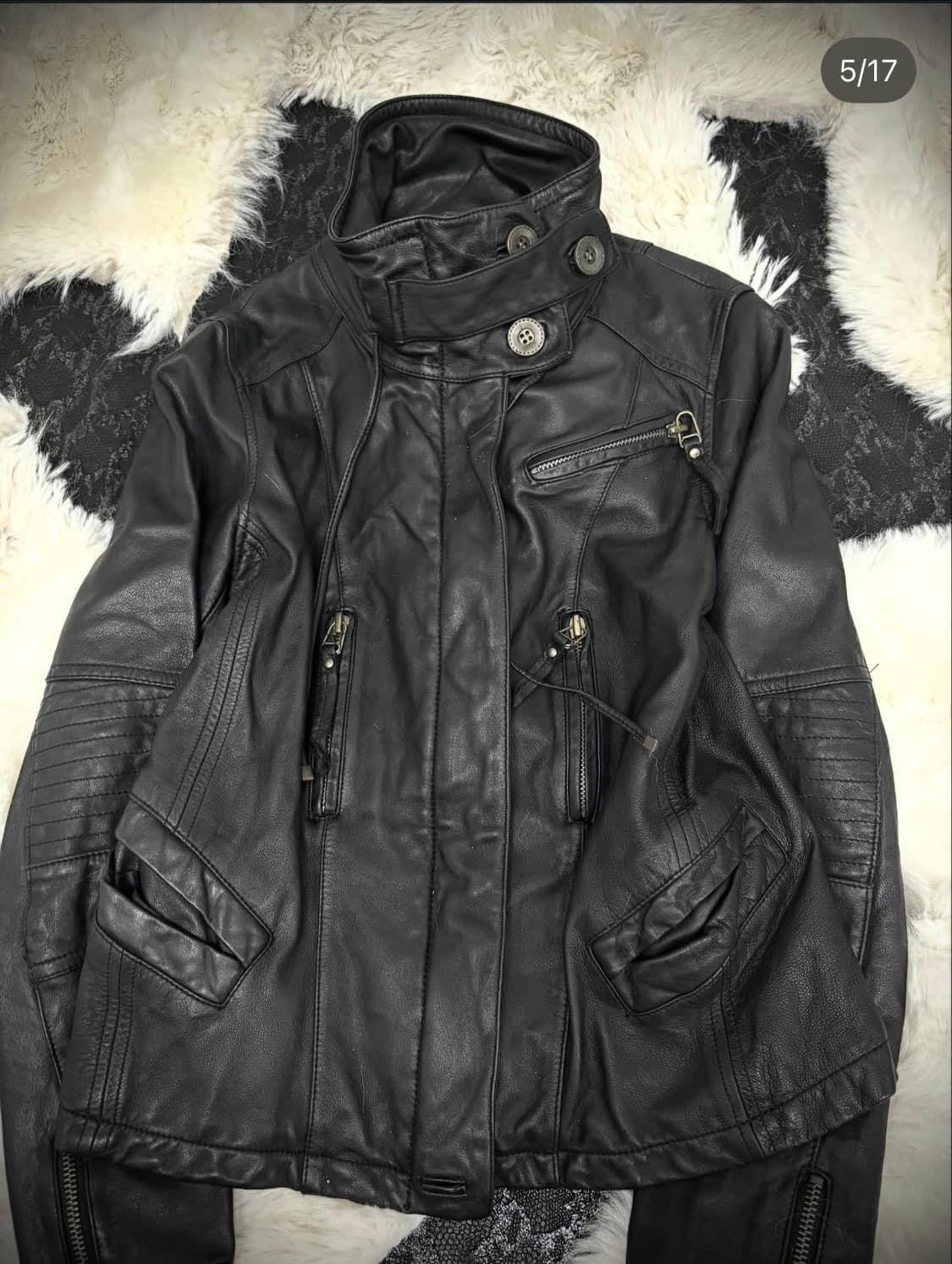 Neck button SheepSkin Leather Jacket 상품이미지4