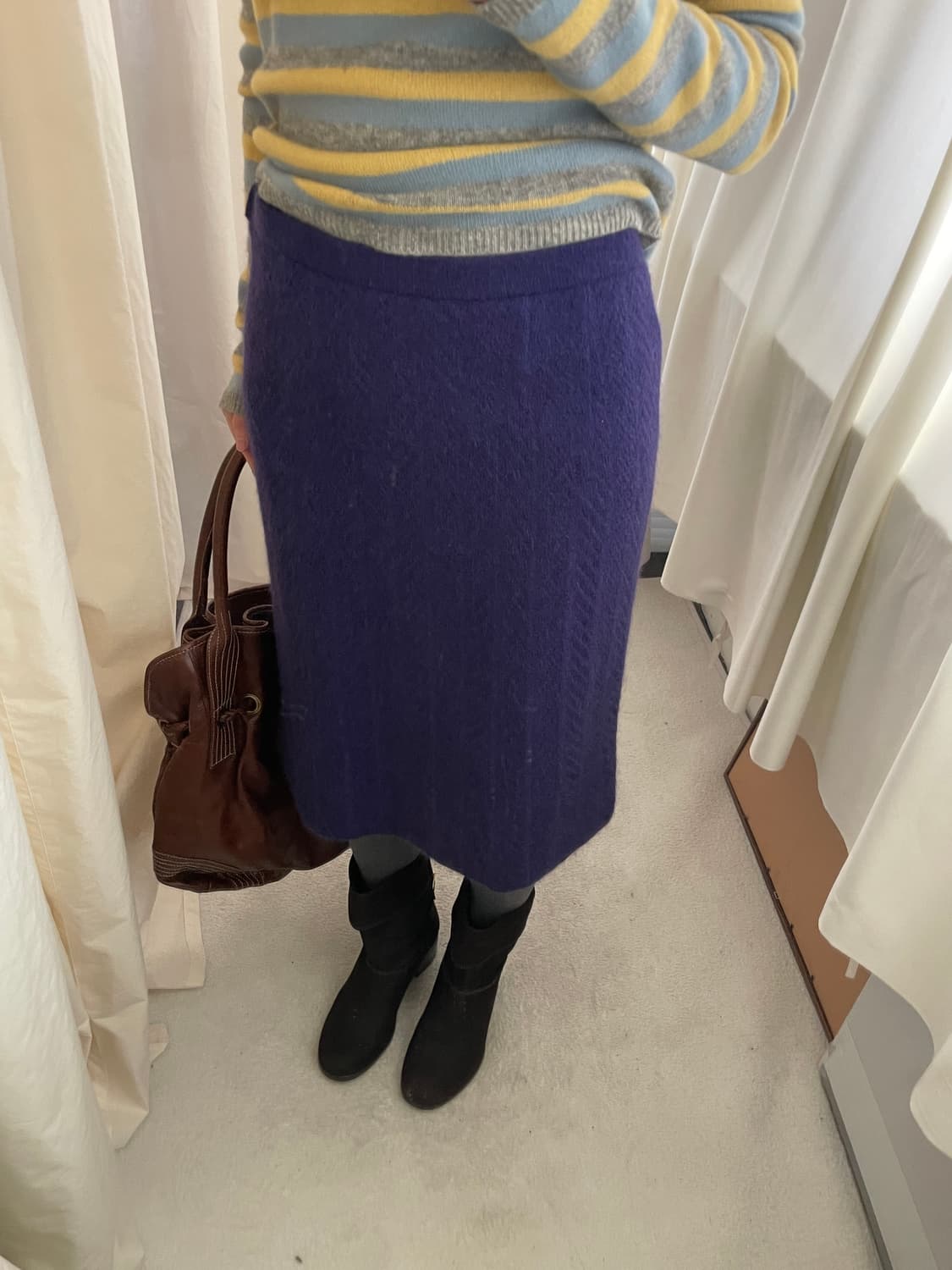 vintage purple twist knit skirt 상품이미지1