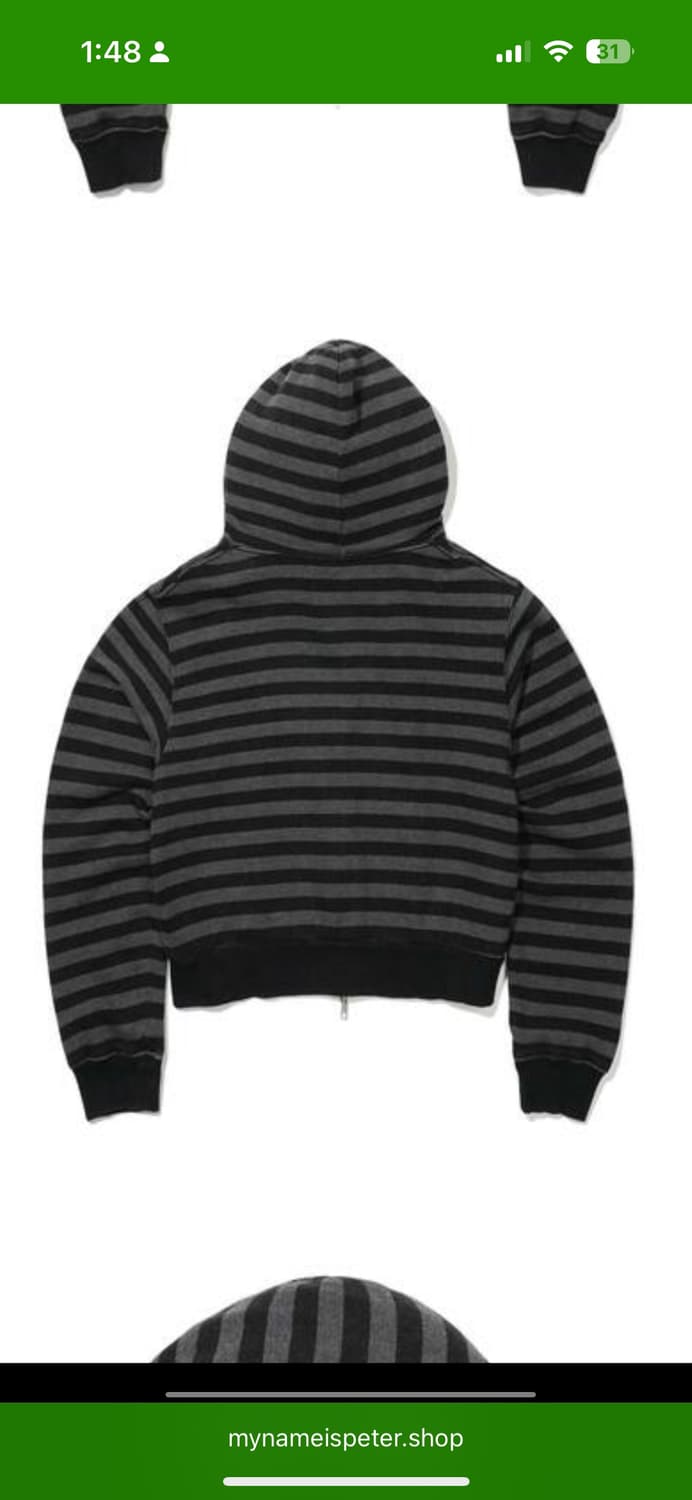 마이네임이즈피터 스트라이프 차콜 후드집업 여성용 상품이미지2