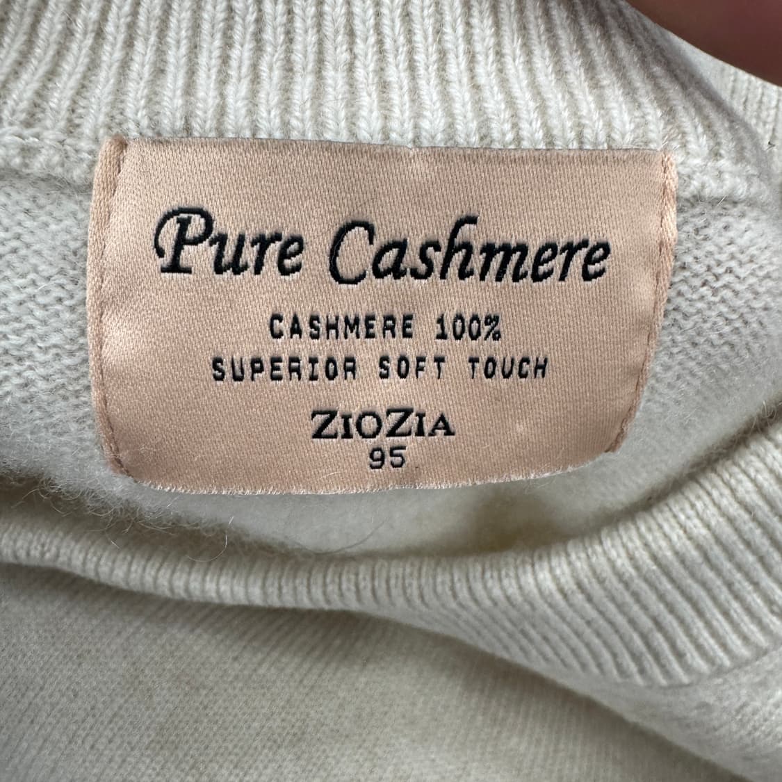 95 ZIOZIA 지오지아 캐시미어 100 아이보리 니트  상품이미지4