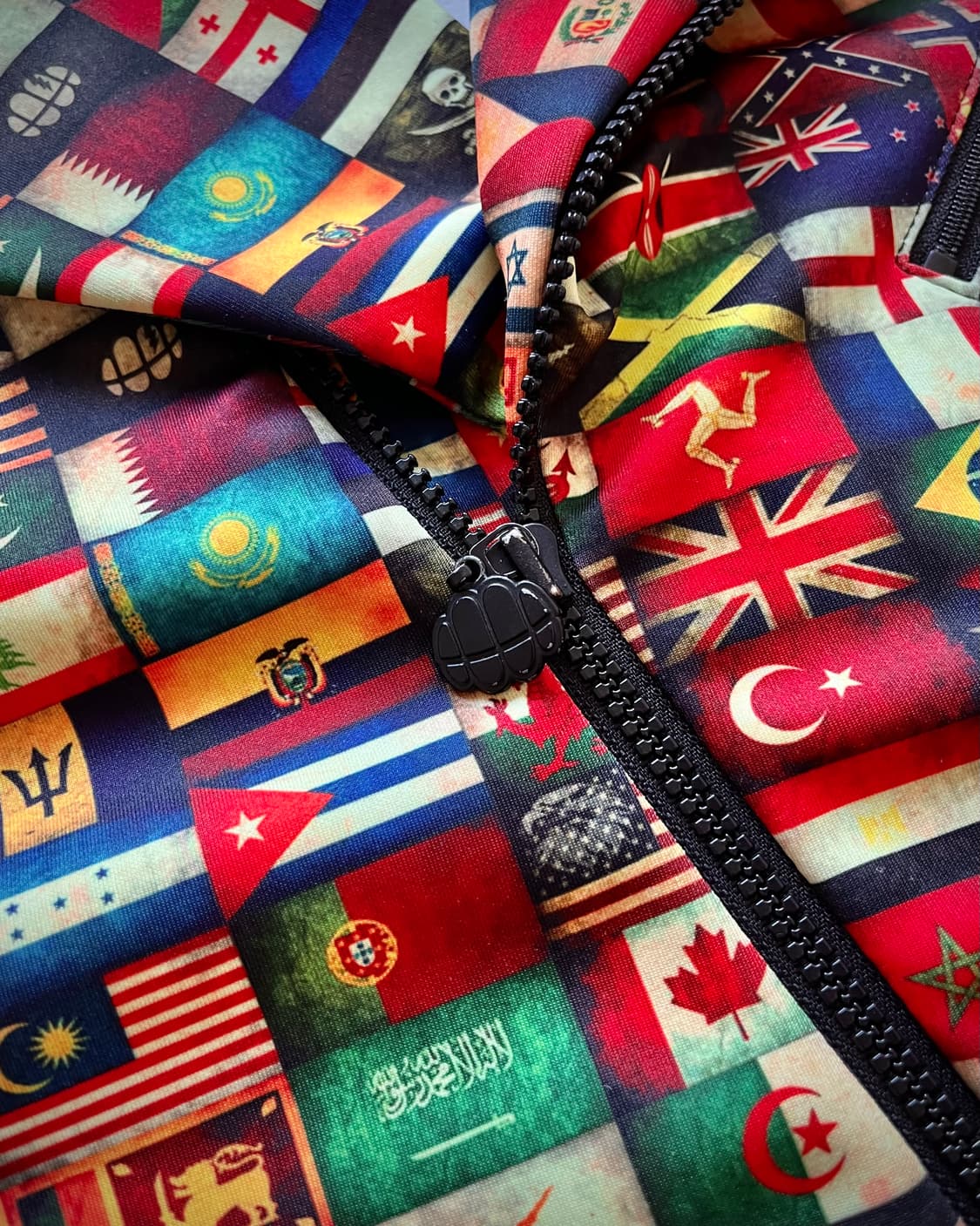 SAKUN Skull Mixed Flag Pattern Rider JK 상품이미지6