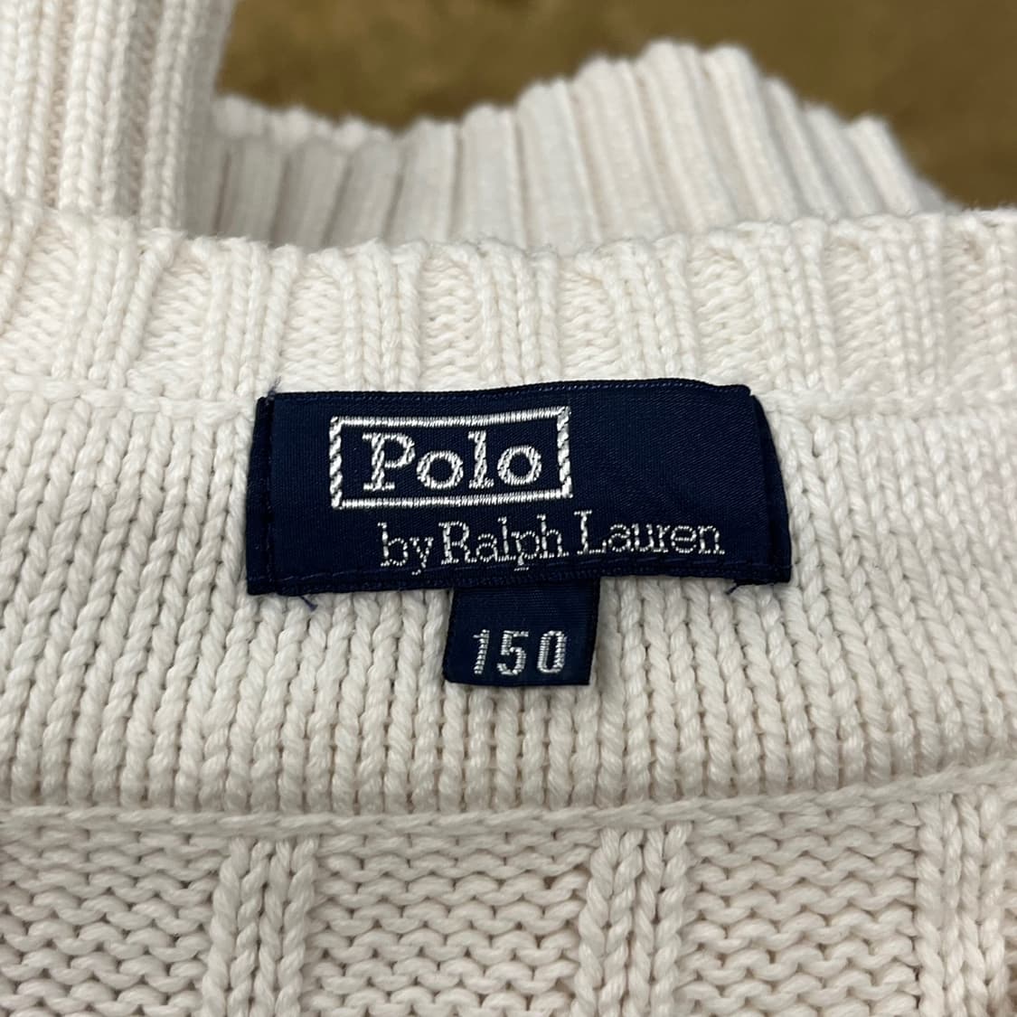폴로 랄프로렌 브이넥 꽈배기 니트 150 상품이미지5