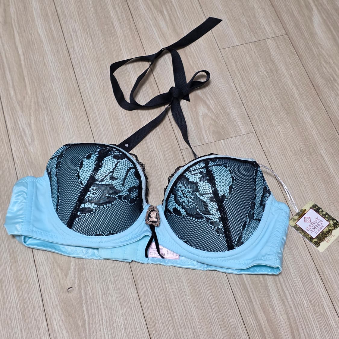 HARDY AMIES 레이스 여성 브라 하늘색 75B 란제리 새상품 상품이미지1