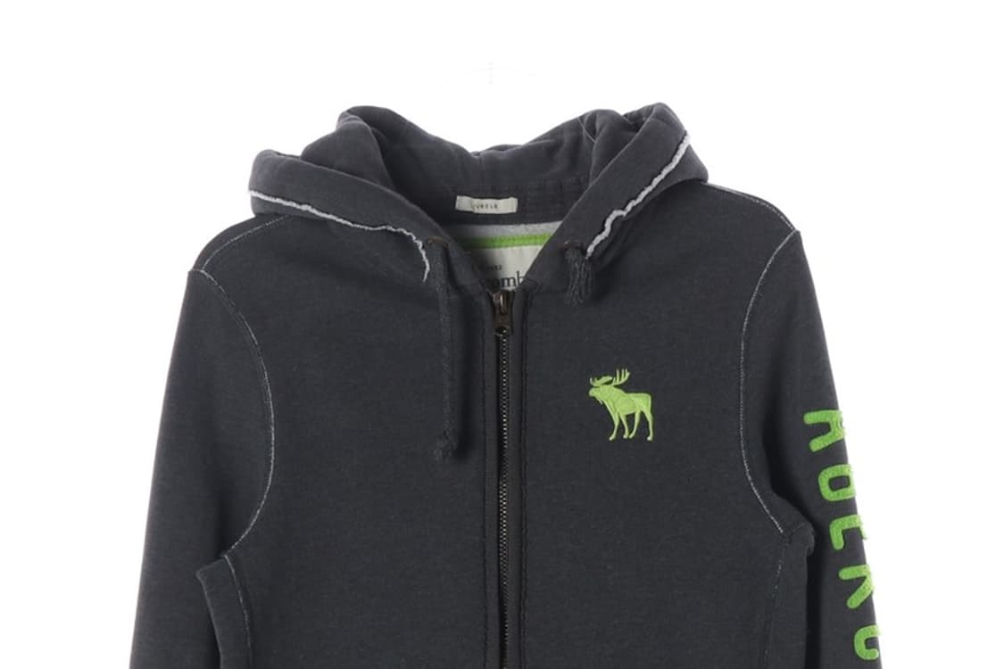 아베크롬비 네온 그린 로고 후드집업 M 상품이미지4