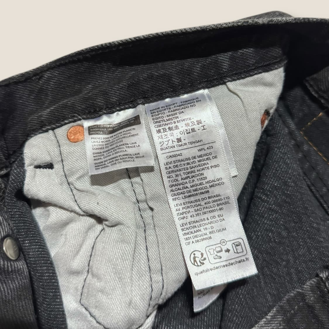 리바이스 501 워싱 흑청 데님 팬츠 31 상품이미지7