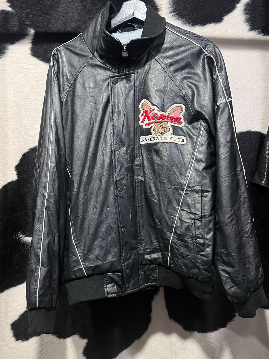 페이크 레더 봄버 자켓 상품이미지2