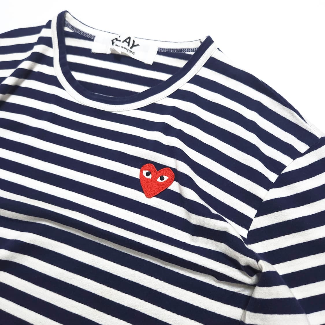 꼼데가르송 레드와펜 스트라이프 긴팔 티셔츠 네이비 상품이미지2