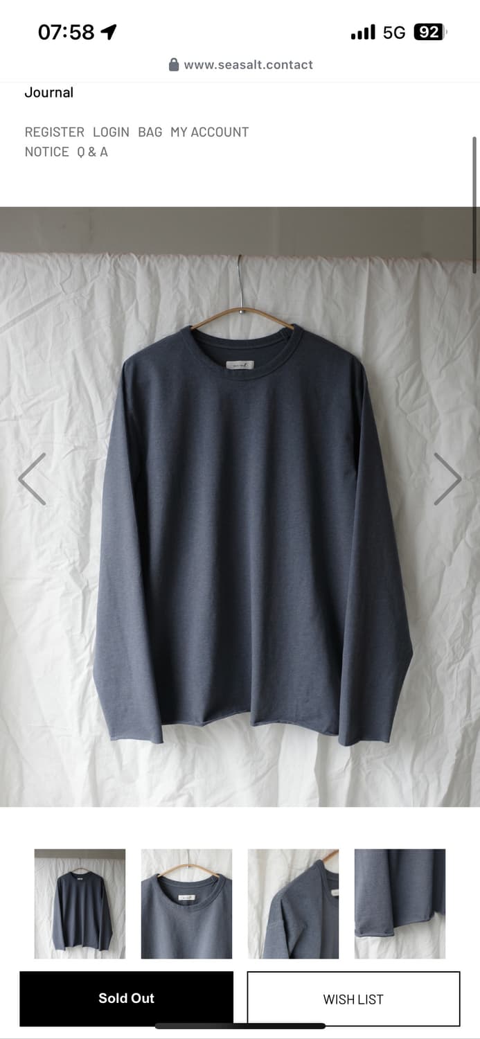 씨솔트 롱슬리브 Loop hem long sleeve (melange n 상품이미지1