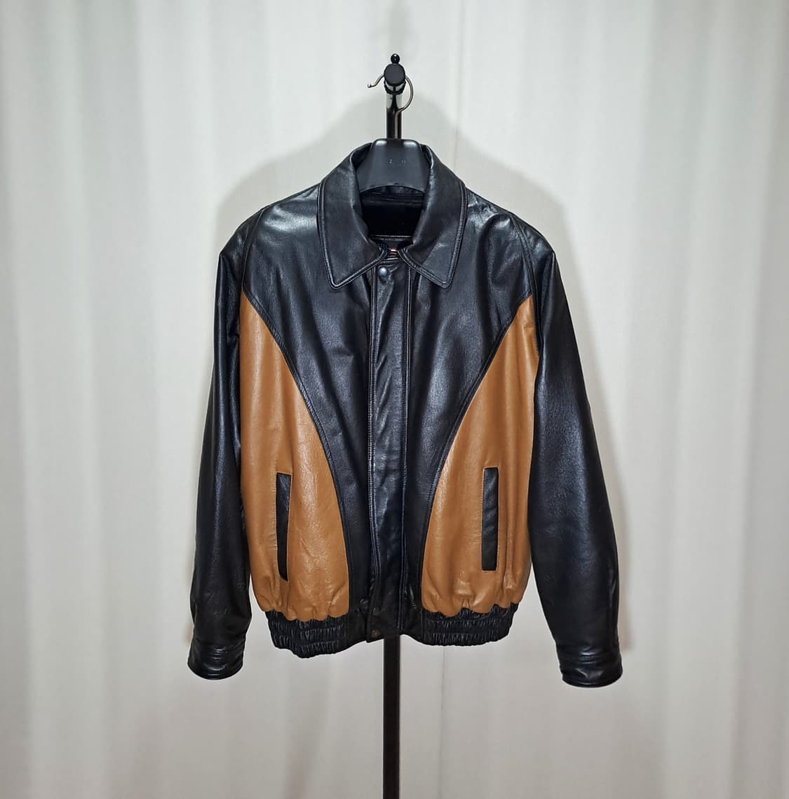 (택포) 리얼레더 투컬러 봄버 XL A992 상품이미지1