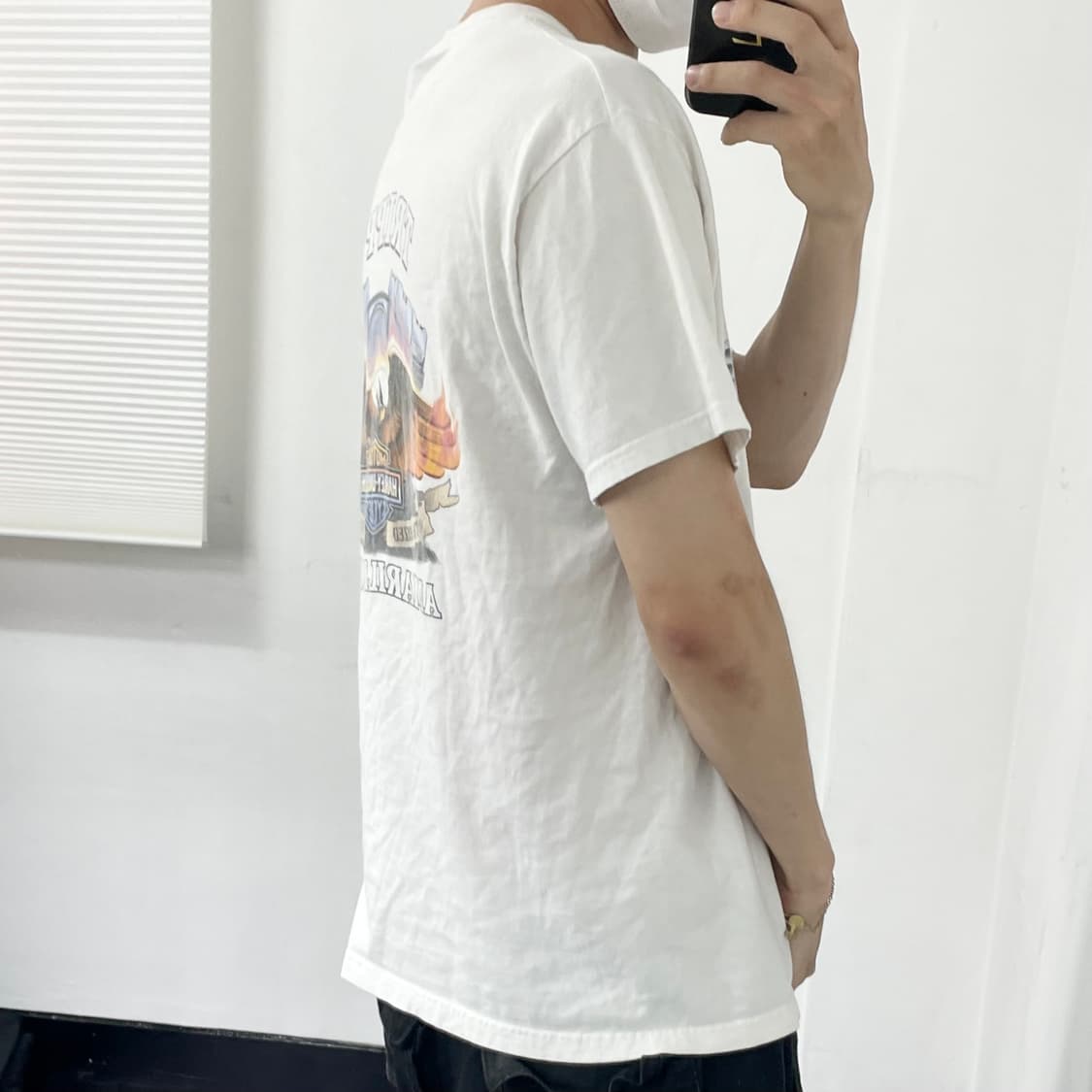 할리데이비슨 이글 엠브로이드 화이트 반팔 티셔츠 상품이미지3