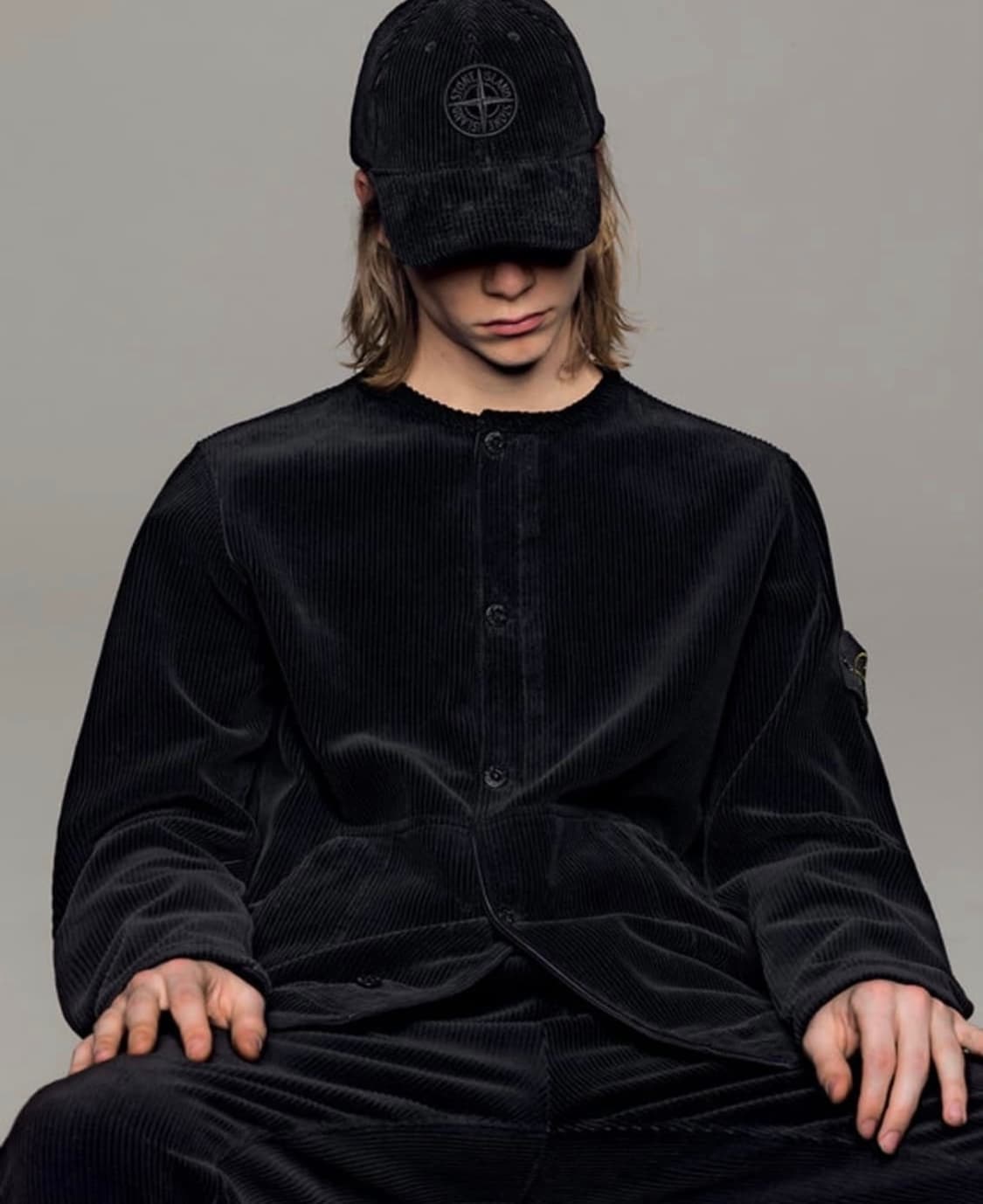 [L]스톤아일랜드 18FW 코듀로이 오버셔츠 블랙 자켓 팝니다 상품이미지1