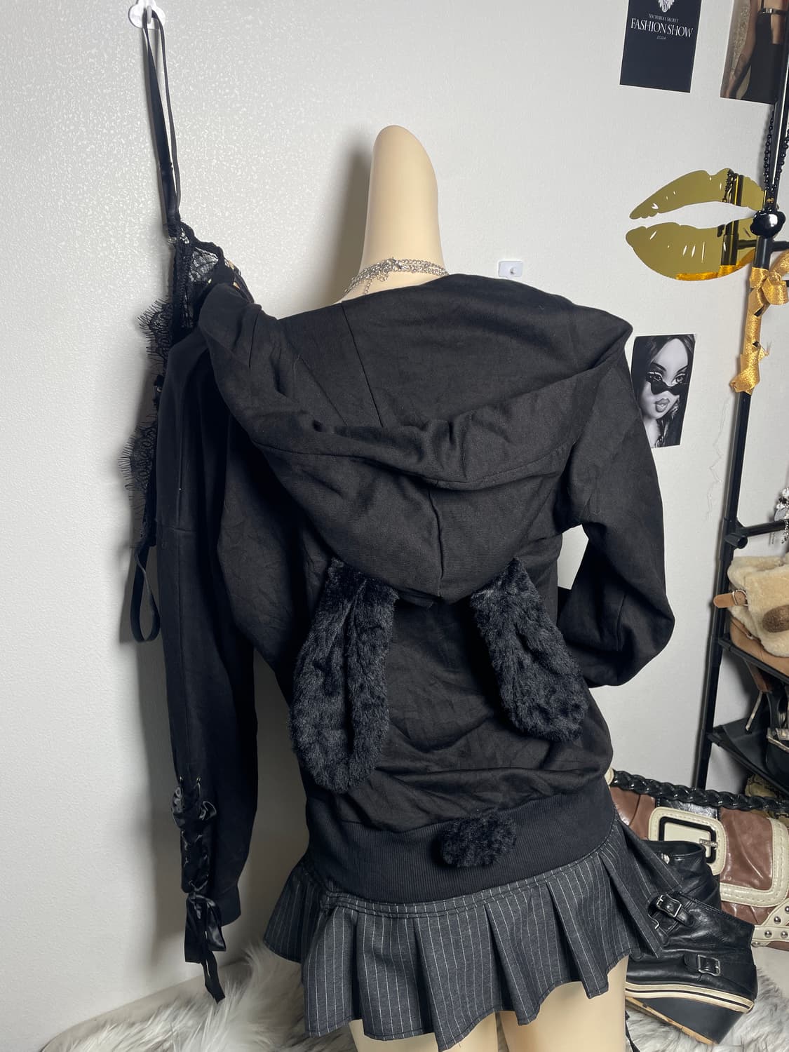 시크릿허니 우사미미 후드집업 리본 털  상품이미지5