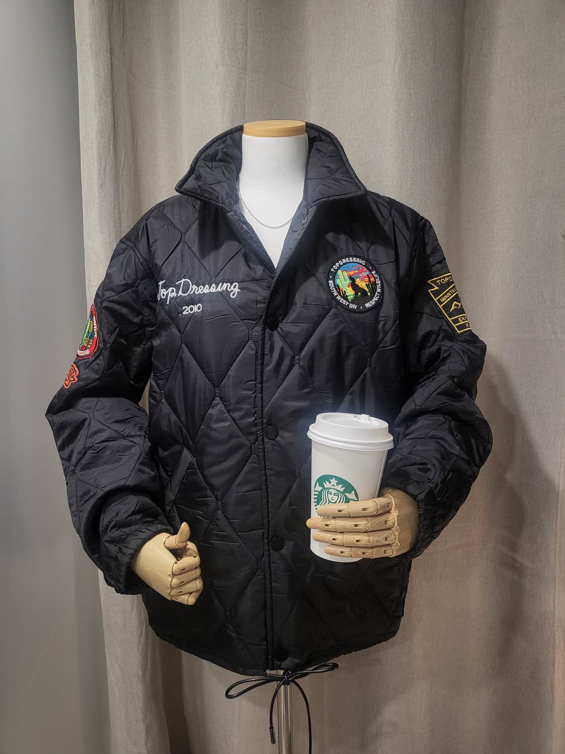 택포♦️새상품 경량 패딩 깔깔이 퀼팅 자켓 아우터 블랙 점퍼 와펜 남여공 상품이미지1