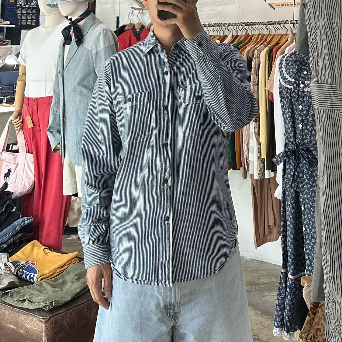 (착용컷) OSH KOSH 히코리 워크 셔츠 (남성용 100) 상품이미지3