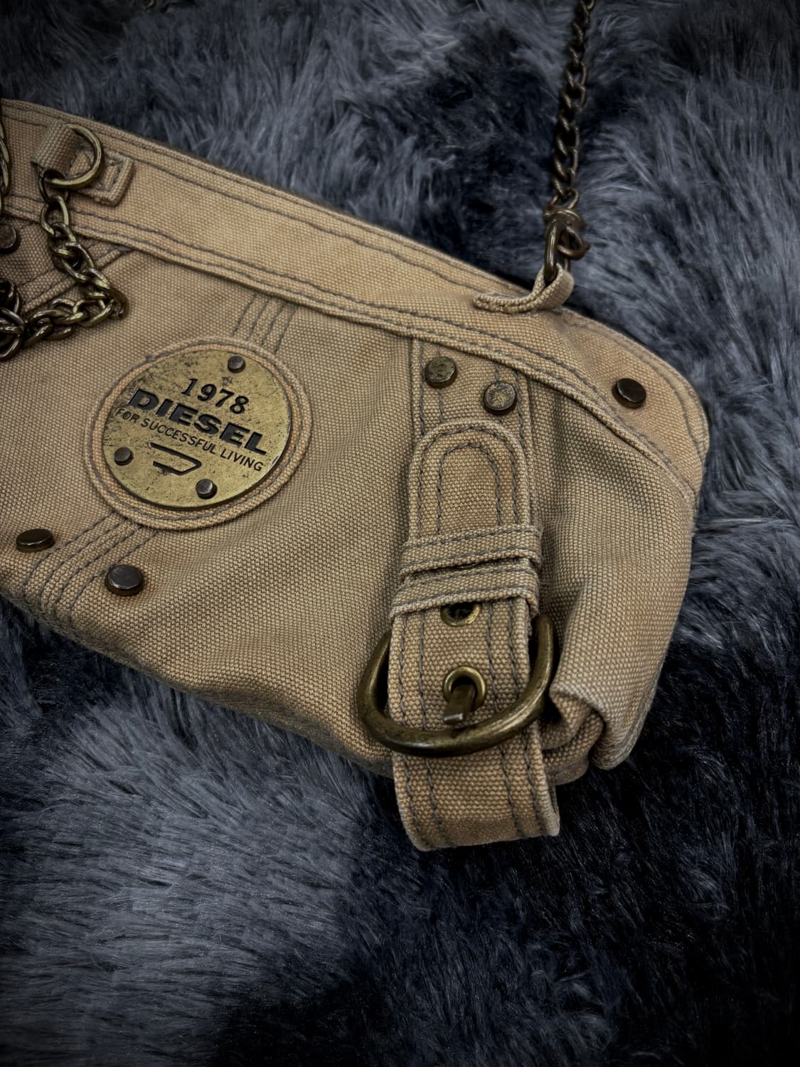 Diesel 아카이브 베이지 금장 크로스백 상품이미지4