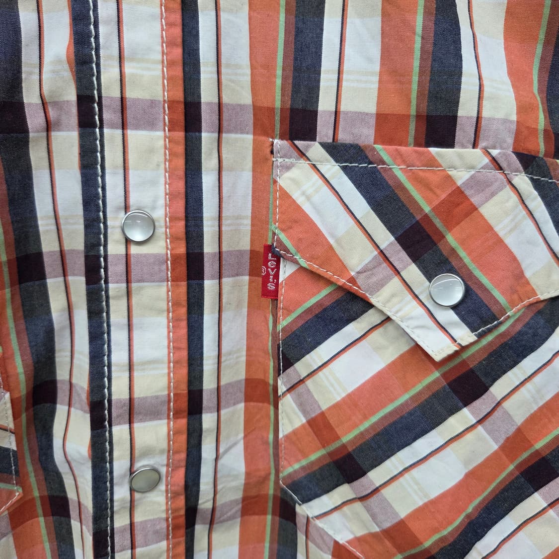 리바이스 체크 반팔 셔츠 남m 상품이미지3