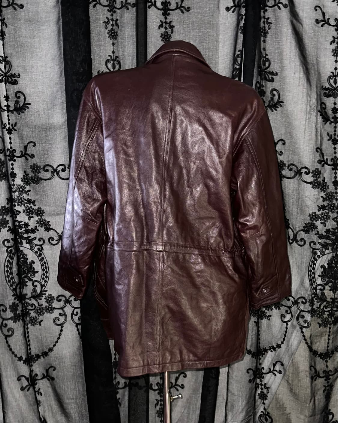 Red brown sheepskin coat jacket 상품이미지4