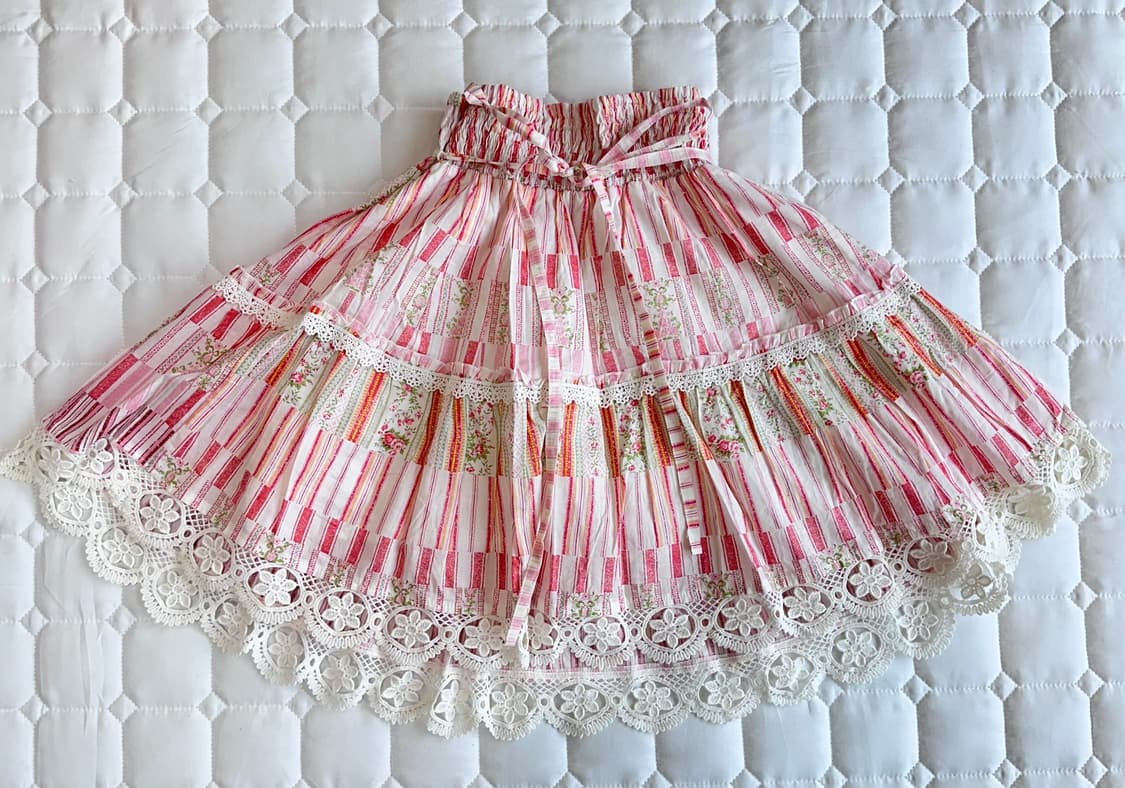 Liz Lisa(리즈리사)  플라워 코튼 레이스 패치스커트 상품이미지1