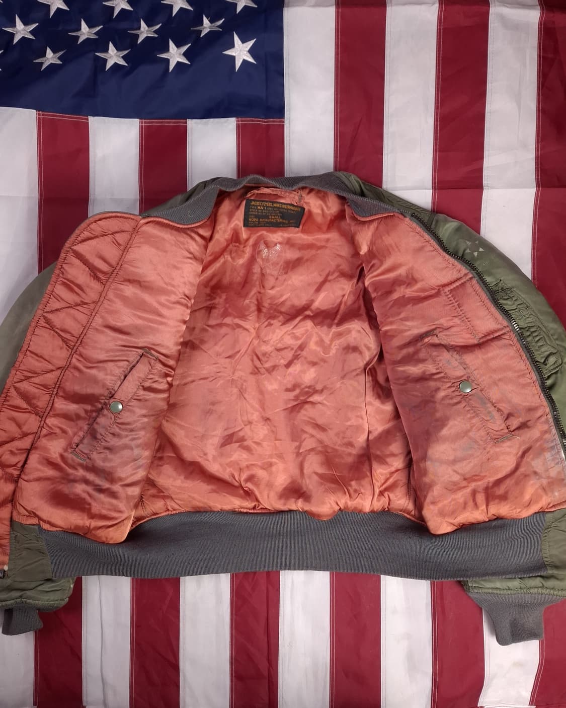 오리지날 90's 미국제조 호프사 미공군 MA-1항공점퍼 상품이미지8