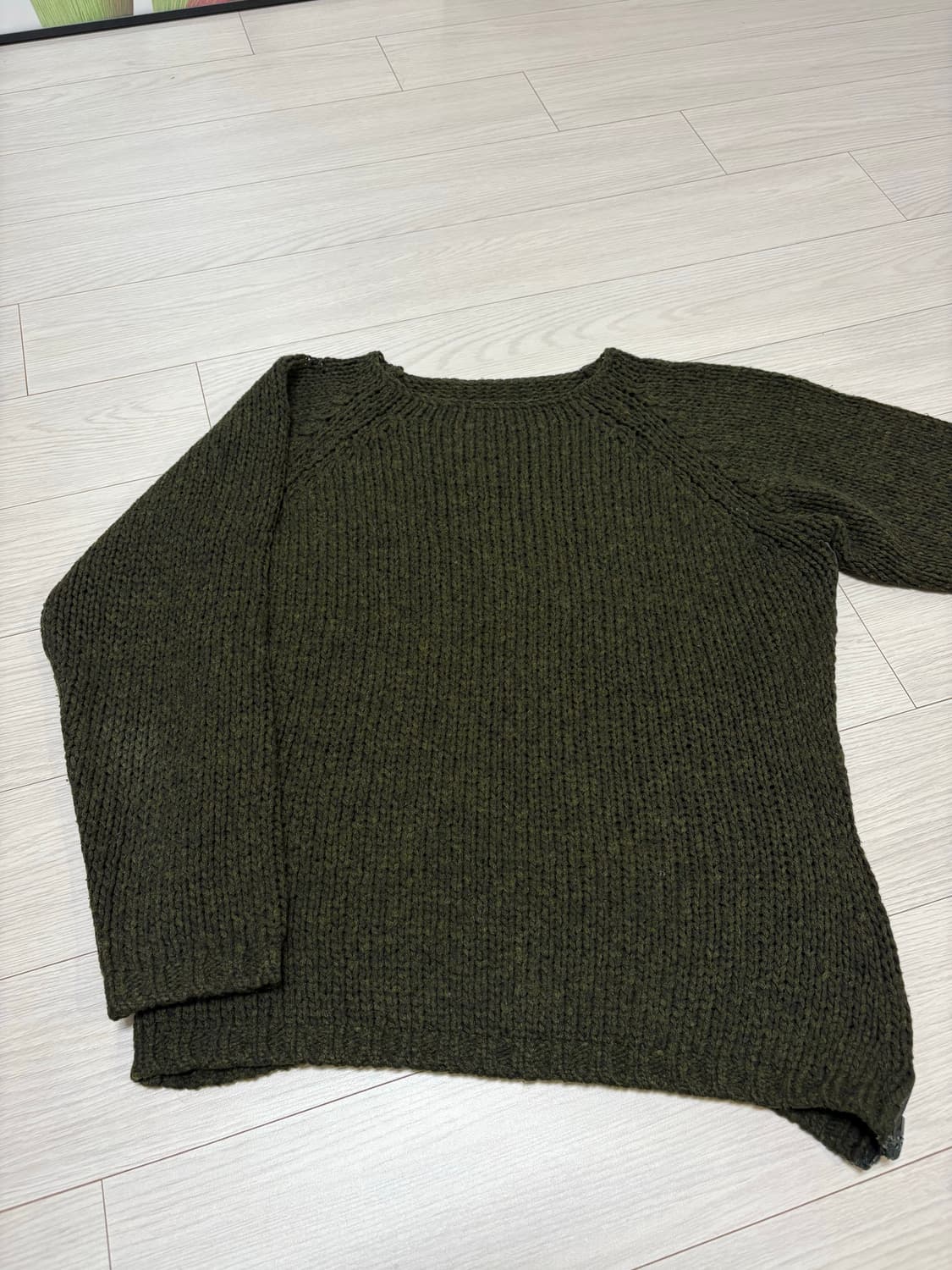 빈티지 사이드 집 카키 니트 스웨터 55 상품이미지2