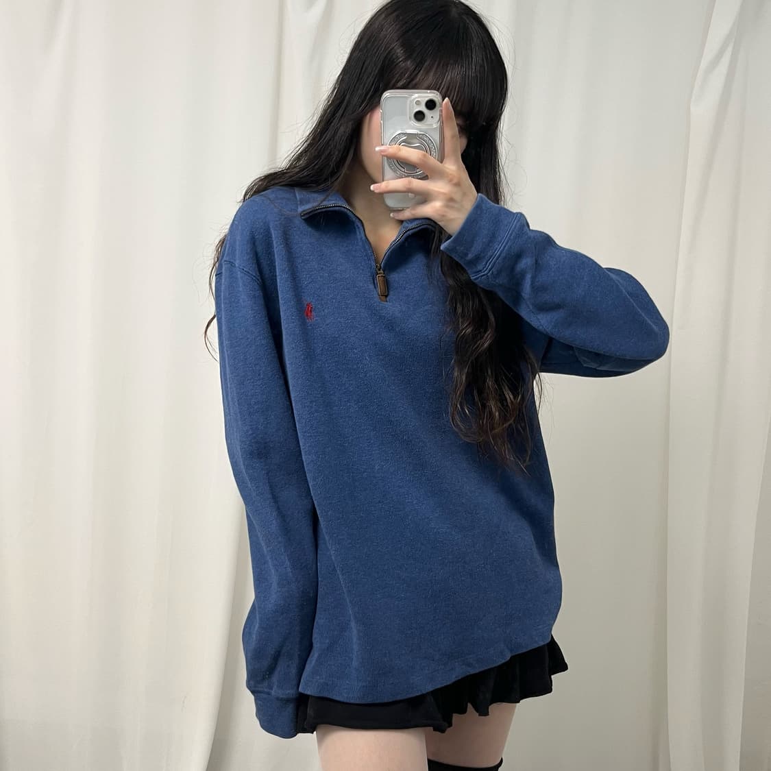 Polo navy half-zip knit 상품이미지2